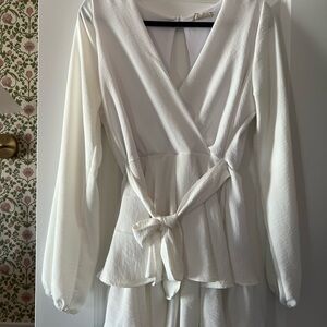 White Layered Romper Perfect for Bachelorette!!